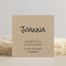 ミニマルエレガントリストクラフトブラック美容師 スクエア名刺