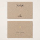 ミニマルエレガントリストクラフト金ゴールドハートイヤリングカード (正面&裏面)