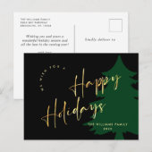 ミニマルエレガントリストクリスマスグリーティングホリデー ポストカード (正面/裏面)