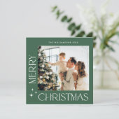 ミニマルエレガントリストクリスマスグリーティングワンフォト シーズンカード (スタンド正面)