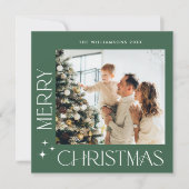 ミニマルエレガントリストクリスマスグリーティングワンフォト シーズンカード (正面)