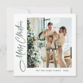 ミニマルエレガントリストクリスマスグリーティングワンフォト シーズンカード (正面)