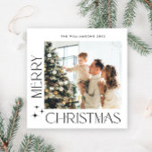 ミニマルエレガントリストクリスマスグリーティングワンフォト シーズンカード