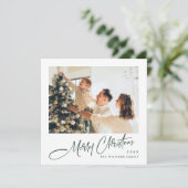 ミニマルエレガントリストクリスマスグリーティングワンフォト シーズンカード (スタンド正面)
