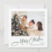 ミニマルエレガントリストクリスマスグリーティングワンフォト シーズンカード (正面)