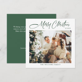 ミニマルエレガントリストクリスマスグリーティングワンフォト シーズンカード
