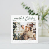 ミニマルエレガントリストクリスマスグリーティングワンフォト シーズンカード (スタンド正面)