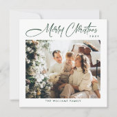 ミニマルエレガントリストクリスマスグリーティングワンフォト シーズンカード (正面)