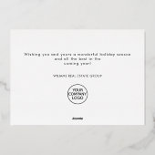 ミニマルエレガントリストクリスマスグリーティング会社金ゴールド 箔シーズンカード (裏面)