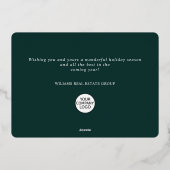 ミニマルエレガントリストクリスマスグリーティング会社金ゴールド 箔シーズンカード (裏面)