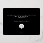 ミニマルエレガントリストクリスマスグリーティング会社金ゴールド 箔シーズンカード (裏面)