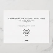 ミニマルエレガントリストクリスマスグリーティング会社金ゴールド 箔シーズンカード (裏面)