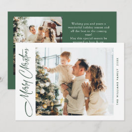 ミニマルエレガントリストクリスマスグリーティング2写真 シーズンカード