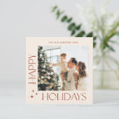 ミニマルエレガントリストクリスマスグリーティング2写真 シーズンカード (スタンド正面)