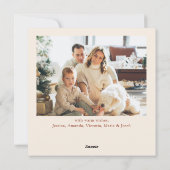 ミニマルエレガントリストクリスマスグリーティング2写真 シーズンカード (裏面)