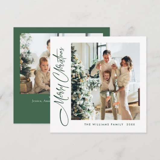 ミニマルエレガントリストクリスマスグリーティング2写真 シーズンカード (正面/裏面)