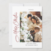 ミニマルエレガントリストクリスマスグリーティング2写真 シーズンカード (正面)