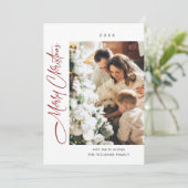 ミニマルエレガントリストクリスマスグリーティング2写真 シーズンカード (スタンド正面)