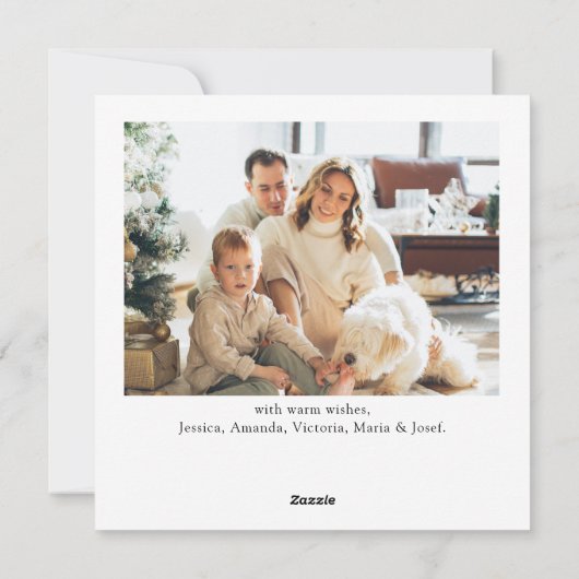 ミニマルエレガントリストクリスマスグリーティング2写真 シーズンカード (裏面)