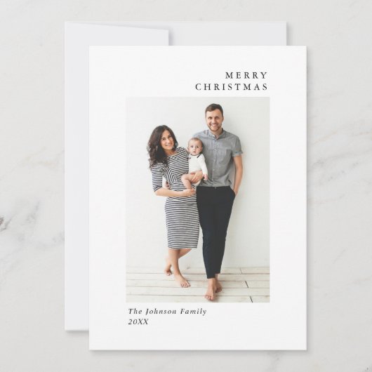 ミニマルエレガントリストクリスマスグリーティング2写真 シーズンカード (正面)