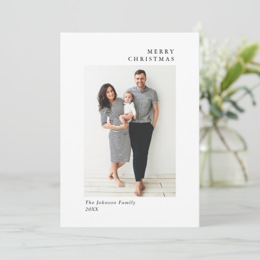 ミニマルエレガントリストクリスマスグリーティング2写真 シーズンカード (スタンド正面)