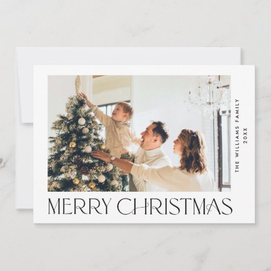 ミニマルエレガントリストクリスマスグリーティング2写真 シーズンカード (正面)