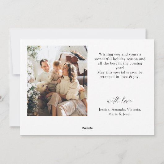 ミニマルエレガントリストクリスマスグリーティング2写真 シーズンカード (裏面)