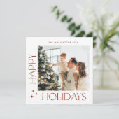 ミニマルエレガントリストクリスマスグリーティング2写真 シーズンカード (スタンド正面)