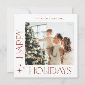 ミニマルエレガントリストクリスマスグリーティング2写真 シーズンカード (正面)