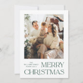 ミニマルエレガントリストクリスマスグリーティング2写真 シーズンカード (正面)