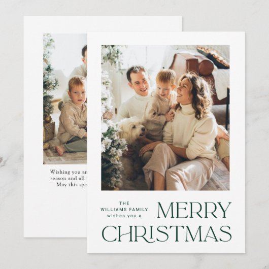 ミニマルエレガントリストクリスマスグリーティング2写真 シーズンカード (正面/裏面)