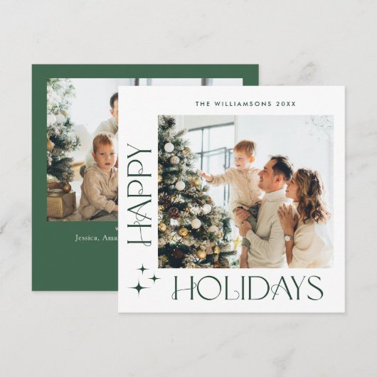 ミニマルエレガントリストクリスマスグリーティング2写真 シーズンカード (正面/裏面)