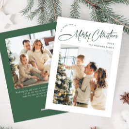 ミニマルエレガントリストクリスマスグリーティング2写真 シーズンカード