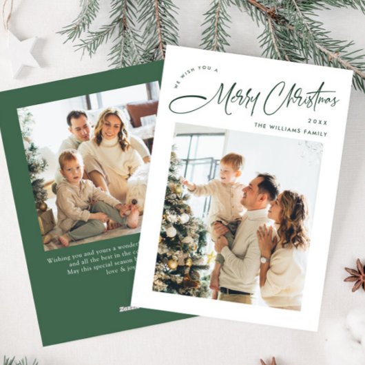 ミニマルエレガントリストクリスマスグリーティング2写真 シーズンカード