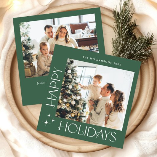 ミニマルエレガントリストクリスマスグリーティング2写真 シーズンカード