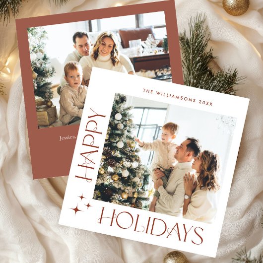 ミニマルエレガントリストクリスマスグリーティング2写真 シーズンカード