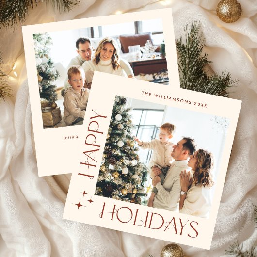 ミニマルエレガントリストクリスマスグリーティング2写真 シーズンカード