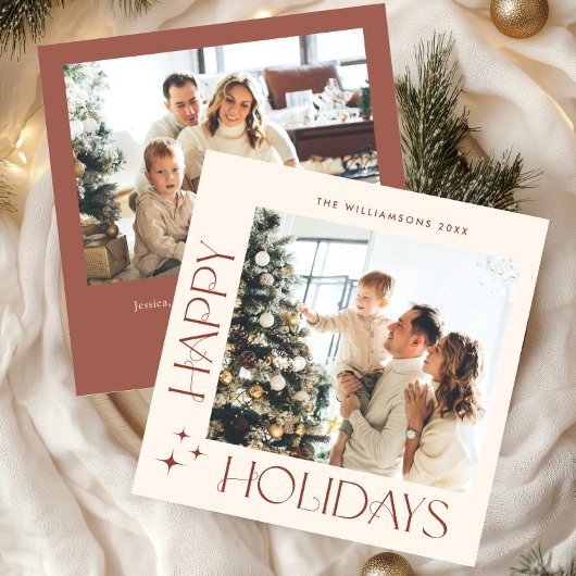 ミニマルエレガントリストクリスマスグリーティング2写真 シーズンカード