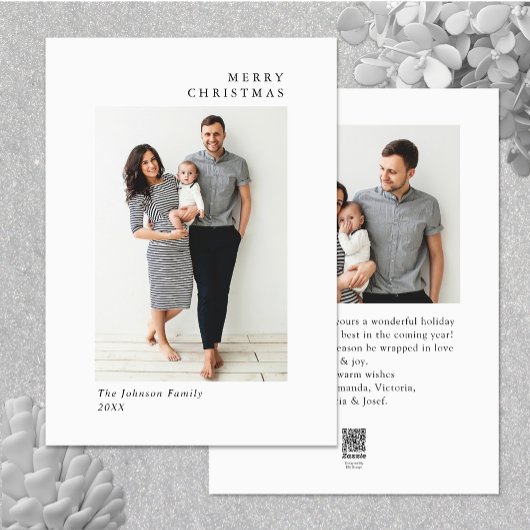 ミニマルエレガントリストクリスマスグリーティング2写真 シーズンカード