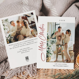 ミニマルエレガントリストクリスマスグリーティング2写真 シーズンカード