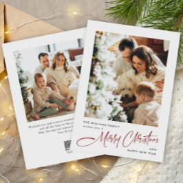 ミニマルエレガントリストクリスマスグリーティング2写真 シーズンカード