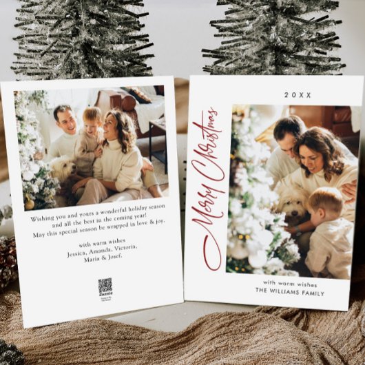 ミニマルエレガントリストクリスマスグリーティング2写真 シーズンカード