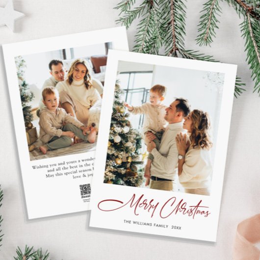 ミニマルエレガントリストクリスマスグリーティング2写真 シーズンカード
