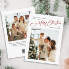ミニマルエレガントリストクリスマスグリーティング2写真 シーズンカード
