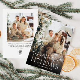 ミニマルエレガントリストクリスマスグリーティング2写真 シーズンカード