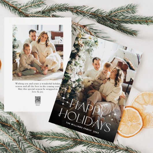 ミニマルエレガントリストクリスマスグリーティング2写真 シーズンカード