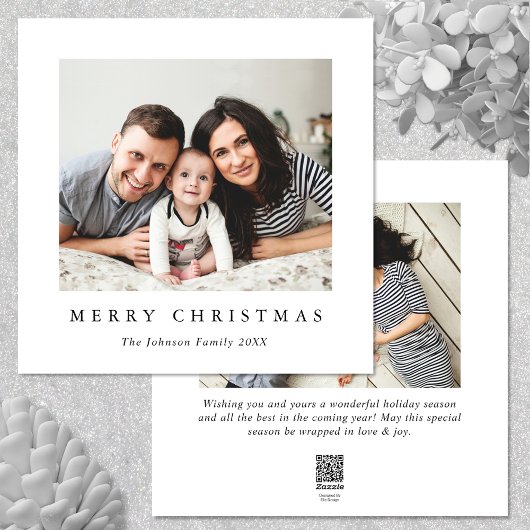 ミニマルエレガントリストクリスマスグリーティング2写真 シーズンカード