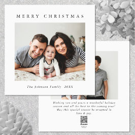 ミニマルエレガントリストクリスマスグリーティング2写真 シーズンカード