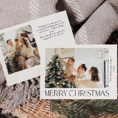 ミニマルエレガントリストクリスマスグリーティング2写真 シーズンカード
