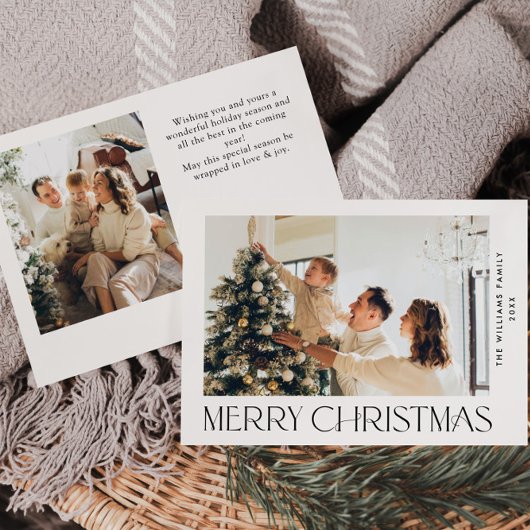 ミニマルエレガントリストクリスマスグリーティング2写真 シーズンカード